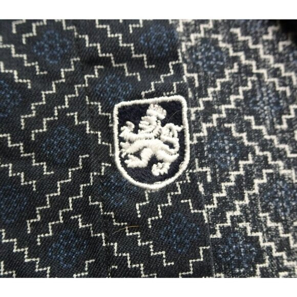 Nat Nast Blue/Black Button Down Silk Blend Shirt Size 2XL - Picture 4 of 7